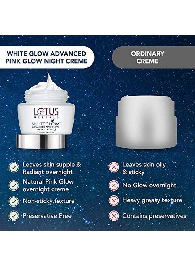 LOTUS HERBALS Whiteglow Advanced Pink Glow Night Cream ; Intense Hydration ; Preservative Free ; For All Skin Types ; 50G  - Image 5