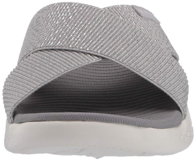 Skechers womens On-the-go 600 - 16259 Slide Sandal, Silver, 8 US - Image 2