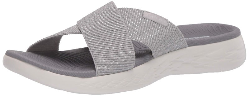 Skechers womens On-the-go 600 - 16259 Slide Sandal, Silver, 8 US - Image 1