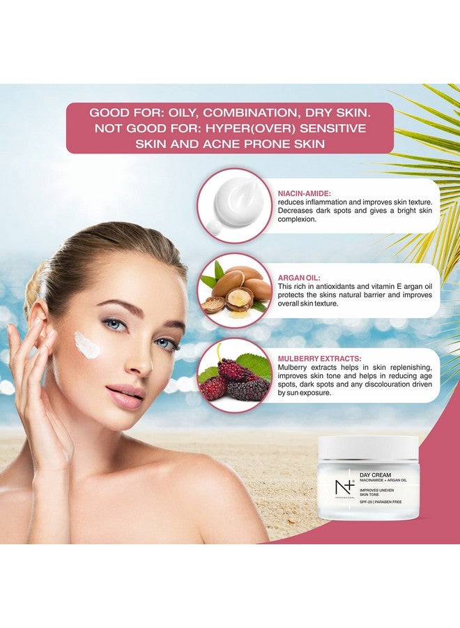 N Plus Professional Day Cream, With Niacinamide and Argan Oil, Improves Uneven Skin Tone With SPF 20, 50G - Image 5