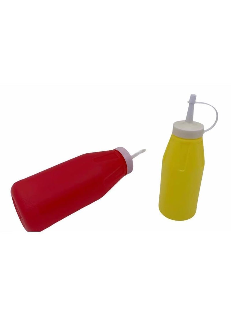 ATETO ATETO Plastic Sauce Bottle Dispenser Kitchen Cooking Condiment Containers for KetchupSOYA SauceMustardOlive Oil Squeeze Bottles Dispensers for CampingPicnicTravel Set of 2 PCs  - Image 1