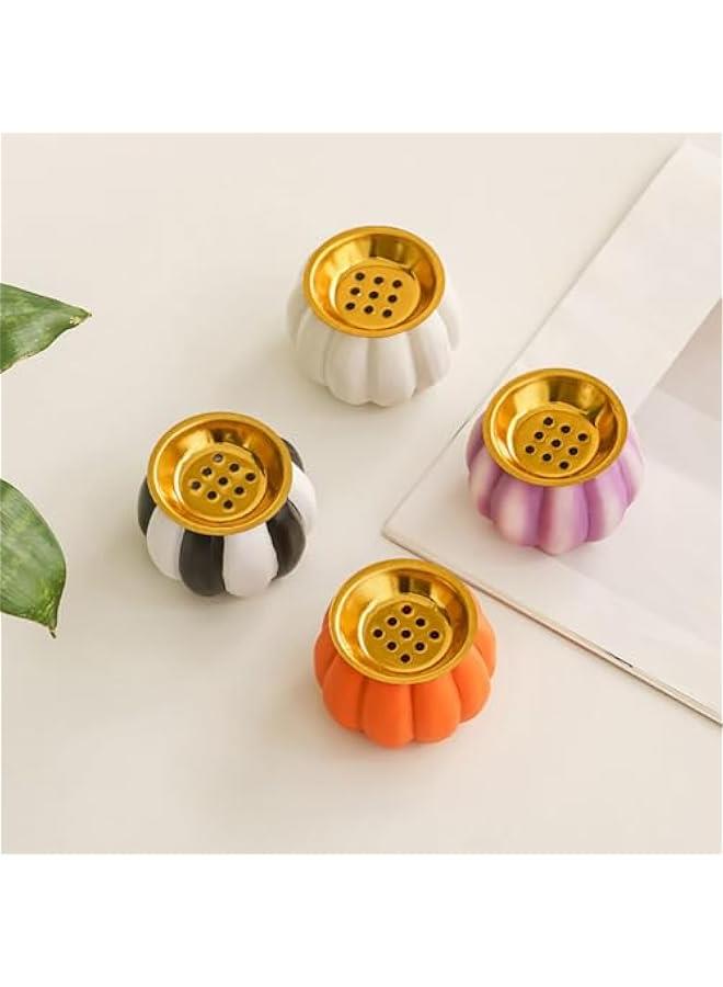 Resin Pumpkin Mini Incense Burner Cute Creative Small Ornament Middle Eastern Arab Incense Holder Home Decoration Ornament Aromatherapy Furnace (Orange) - Image 3