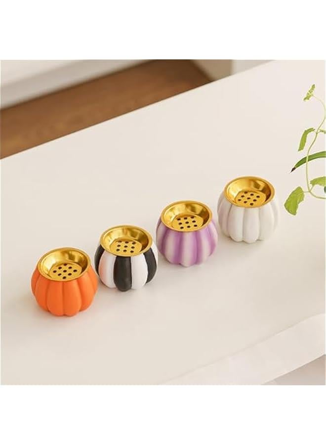 Resin Pumpkin Mini Incense Burner Cute Creative Small Ornament Middle Eastern Arab Incense Holder Home Decoration Ornament Aromatherapy Furnace (Orange) - Image 4