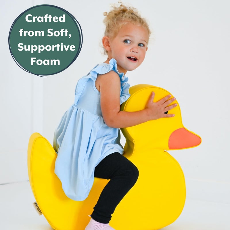 Children's Factory Disco The Duck Rocker, Yellow Foam Kids Stool, Toddler Soft Seating Chair for Daycare, Preschool and Home, Lightweight and Easy to Clean, Little Explorers Collection - Image 3
