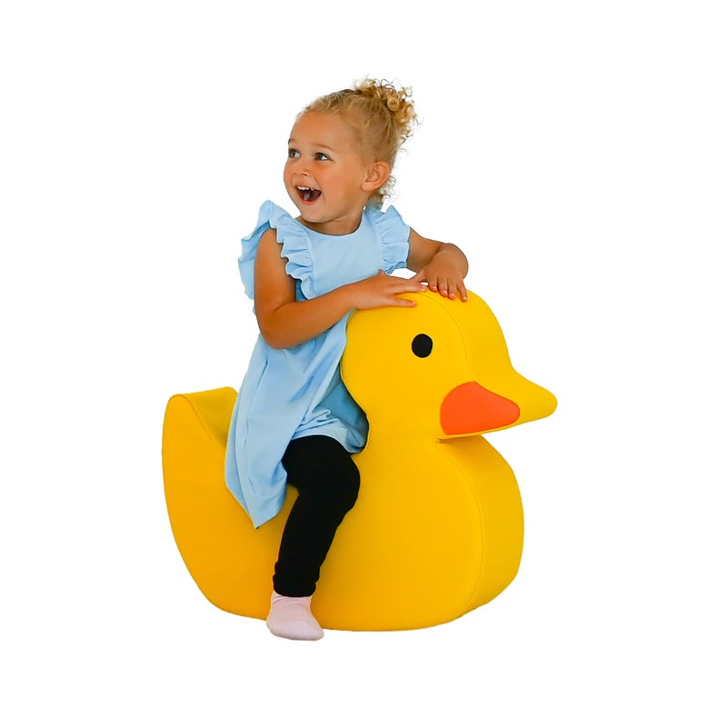 Children's Factory Disco The Duck Rocker, Yellow Foam Kids Stool, Toddler Soft Seating Chair for Daycare, Preschool and Home, Lightweight and Easy to Clean, Little Explorers Collection - Image 1