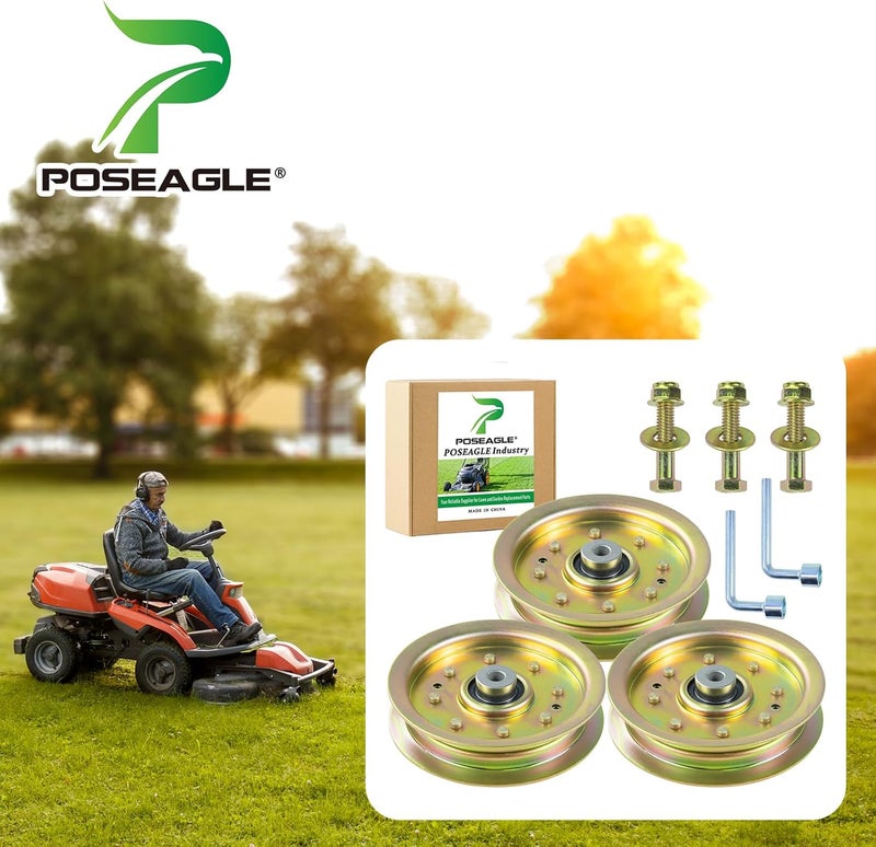 POSEAGLE 3 Pack 756-04129b Idler Pulley 4.25 Replace Troy Bilt Pulley 753-08171 Idler Pulley kit Cub Cadet 756-04129b Cub Cadet 756-04129 Idler Pulley MTD 756-04129 Pulley 956-04129 Pulley, 753-08068 - Image 2