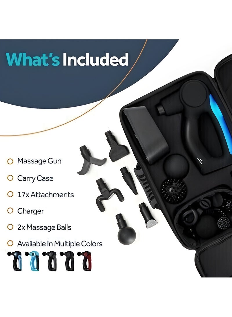 CHIROGUN PERCUSSION MASSAGE GUN RECHARGEABLE 17 HEADS 4 SPEEDS - Image 5