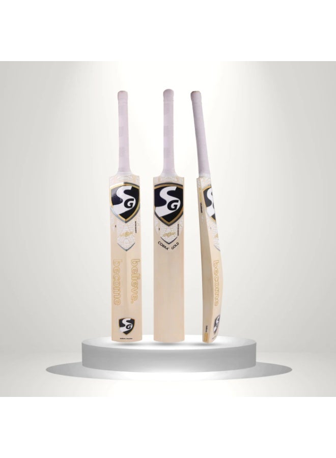 SG Cobra Gold Kashmir Willow Cricket Bat Short Hand -SH (Believe.Become) - Image 1