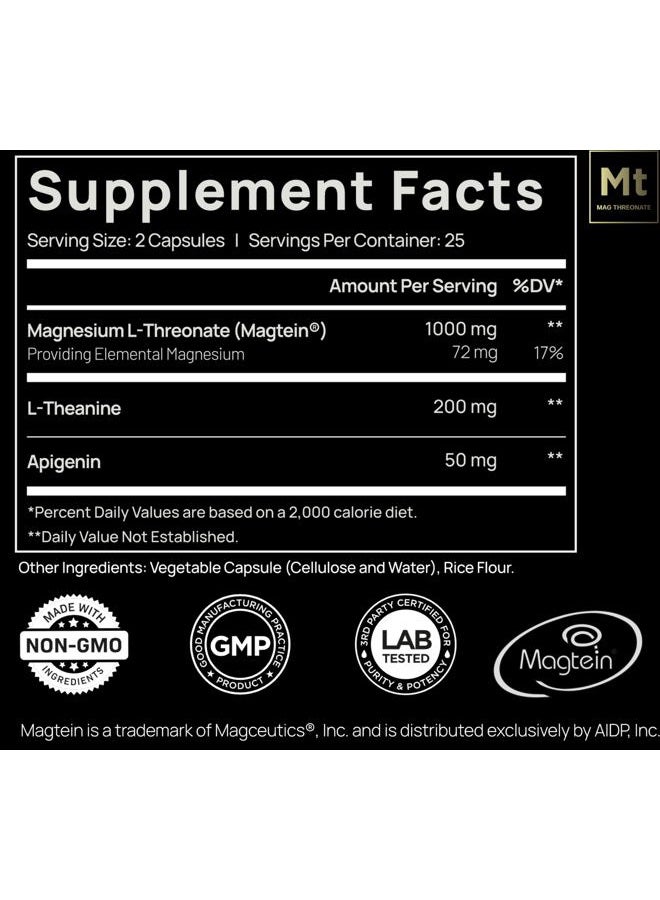 Terra ELMNT Triple Sleep Magnesium Threonate w. Apigenin, Theanine & Magtein Magnesium L-Threonate - for Deep Sleep Calm & Stress Relief - Image 2