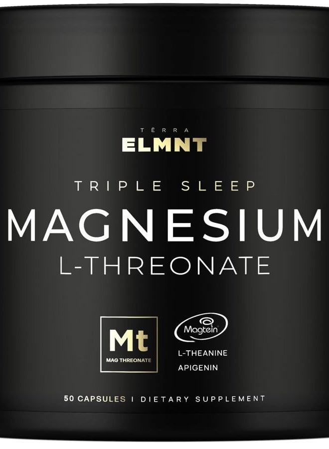 Terra ELMNT Triple Sleep Magnesium Threonate w. Apigenin, Theanine & Magtein Magnesium L-Threonate - for Deep Sleep Calm & Stress Relief - Image 1