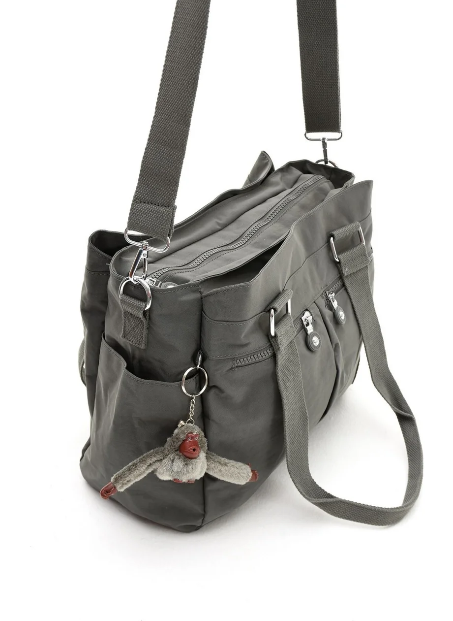 سانموريس Women's Large Compartment Water Resistant Crinkle Fabric Crossbody and Shoulder Strap Dark Gray Color Bag