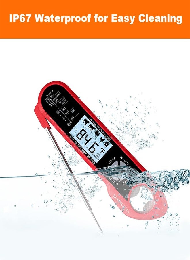 Brigii Meat Thermometer, Instant Read Digital Thermometer-Waterproof/Backlight, 43in Extended Probe and Folding Probe, Oven-Safe Design, Kitchen Food Thermometer for Deep Fry, Grilling, BBQ - Image 4