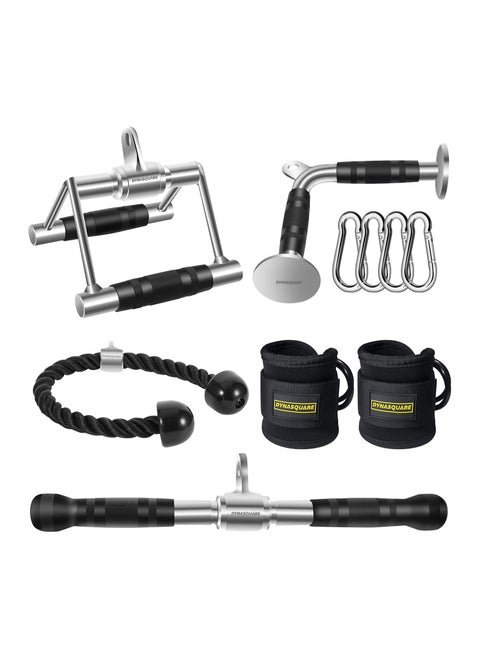 Tricep Press Down Cable Machine Attachment, LAT Pulldown Attachments, Home Gym Accessories, Double D Handle, V-Shaped Bar, Tricep Rope, Pull Down Straight Bar
