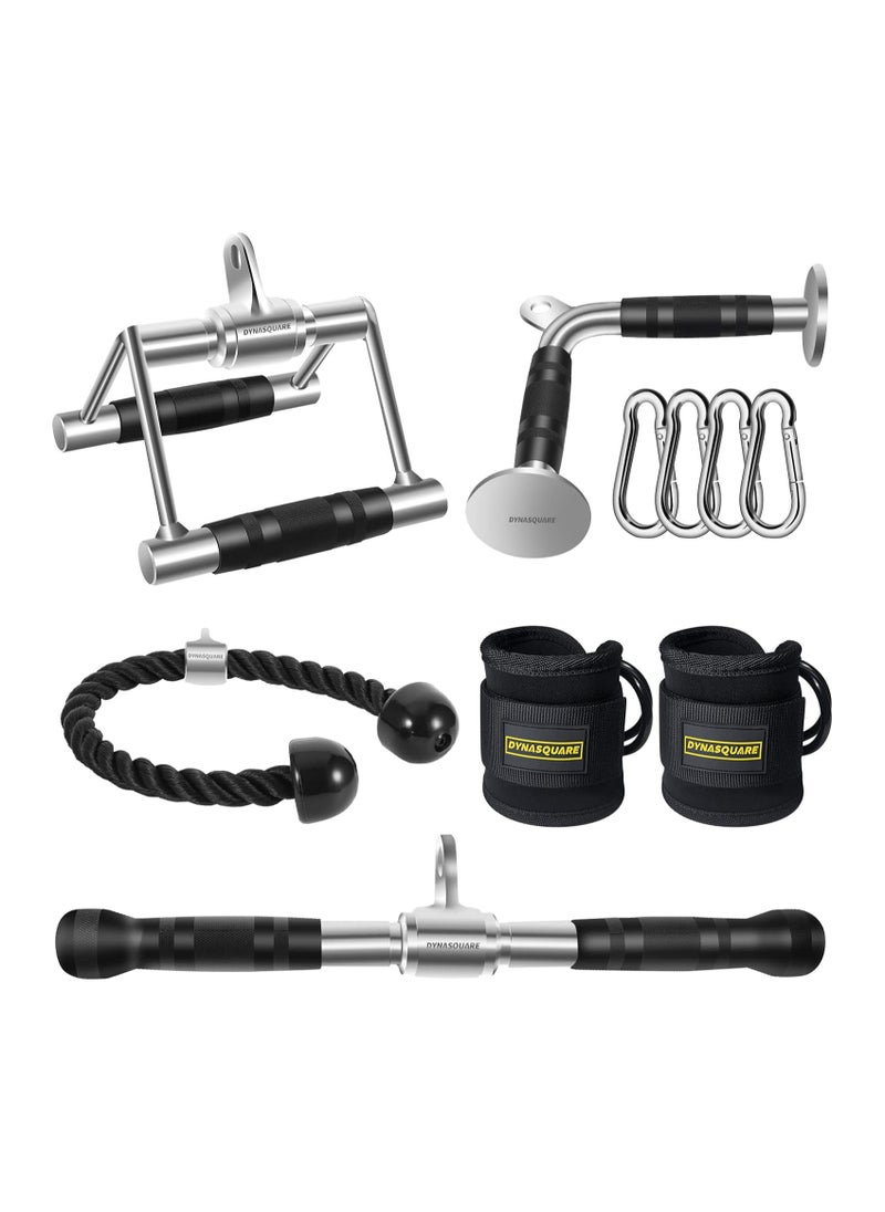 Generic Tricep Press Down Cable Machine Attachment, LAT Pulldown Attachments, Home Gym Accessories, Double D Handle, V-Shaped Bar, Tricep Rope, Pull Down Straight Bar  - Image 1