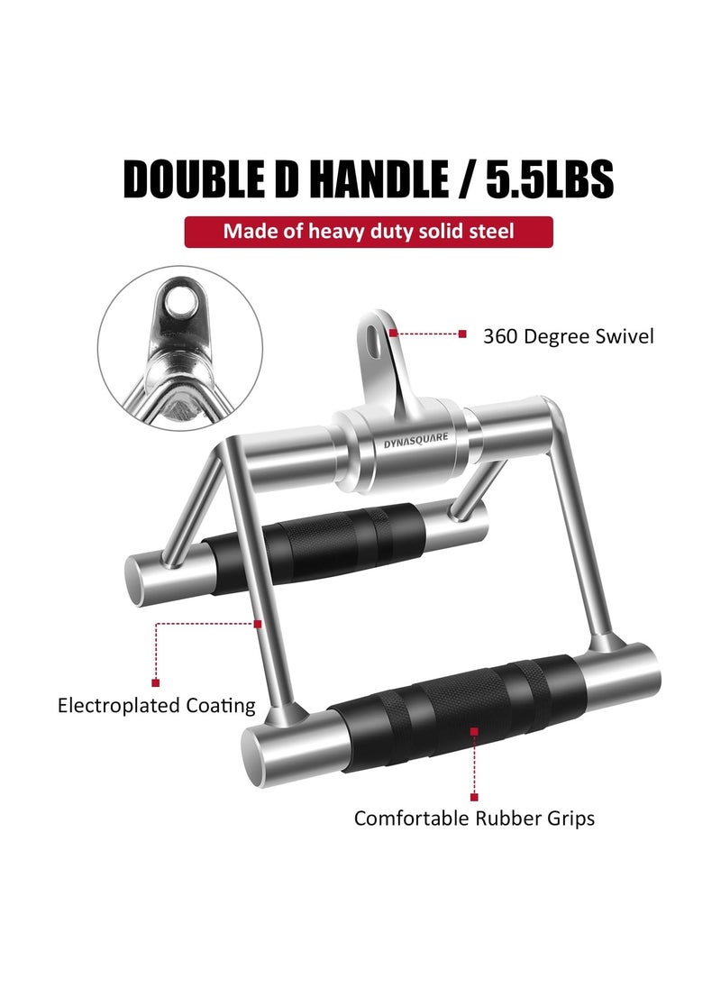 Generic Tricep Press Down Cable Machine Attachment, LAT Pulldown Attachments, Home Gym Accessories, Double D Handle, V-Shaped Bar, Tricep Rope, Pull Down Straight Bar  - Image 2