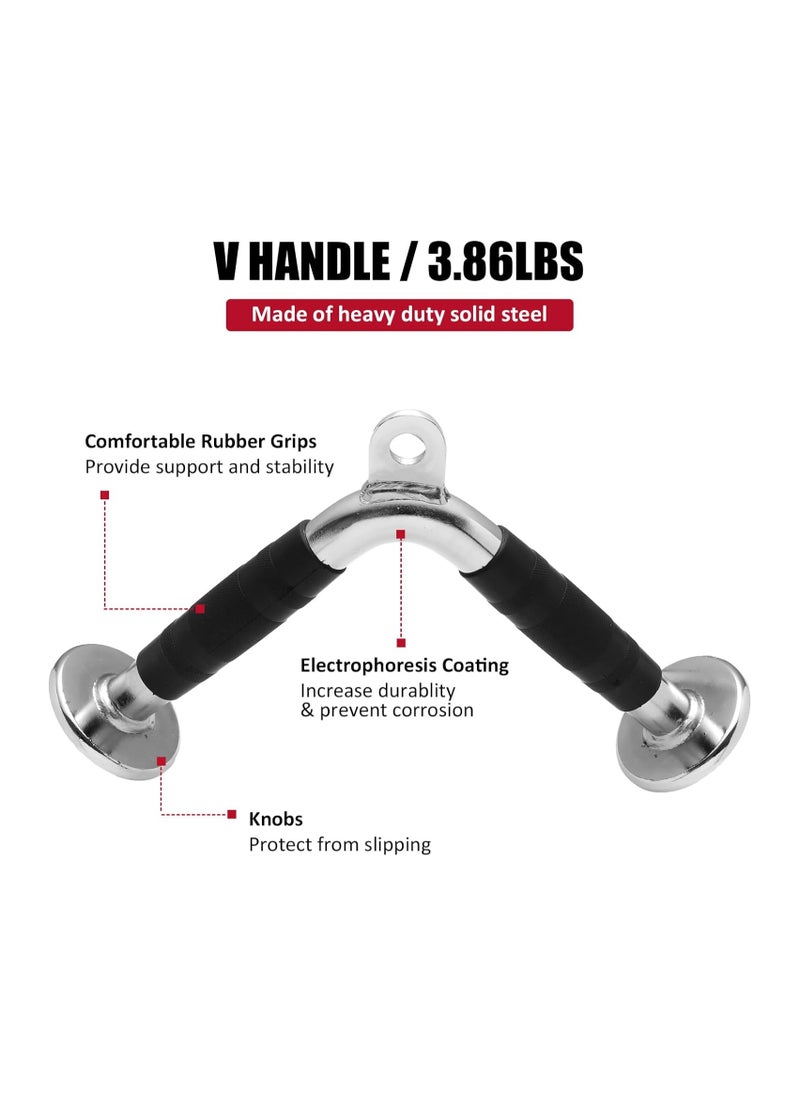 Generic Tricep Press Down Cable Machine Attachment, LAT Pulldown Attachments, Home Gym Accessories, Double D Handle, V-Shaped Bar, Tricep Rope, Pull Down Straight Bar  - Image 4