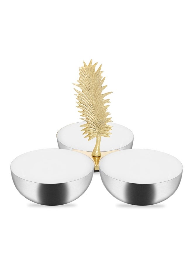homes r us - Ivy Ss Bowl 25X25X5Cm Crm/Gl - Image 1