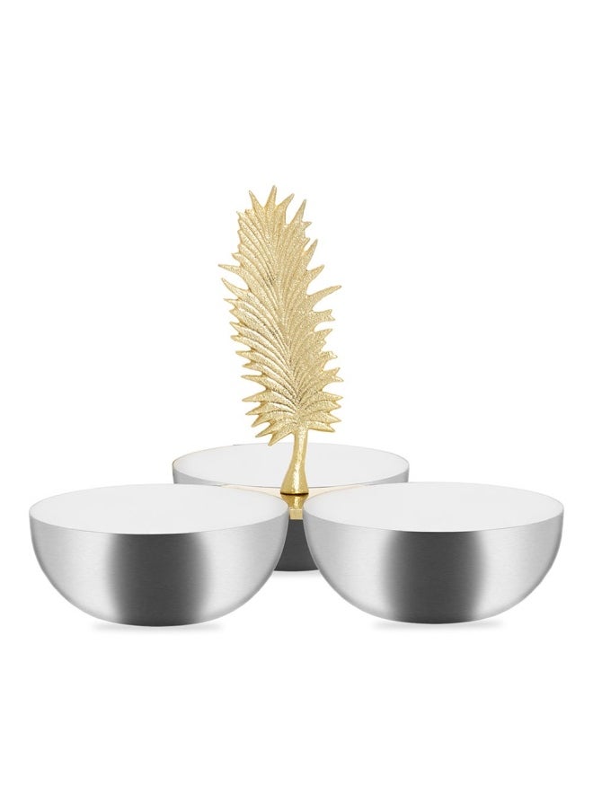 homes r us - Ivy Ss Bowl 25X25X5Cm Crm/Gl - Image 1