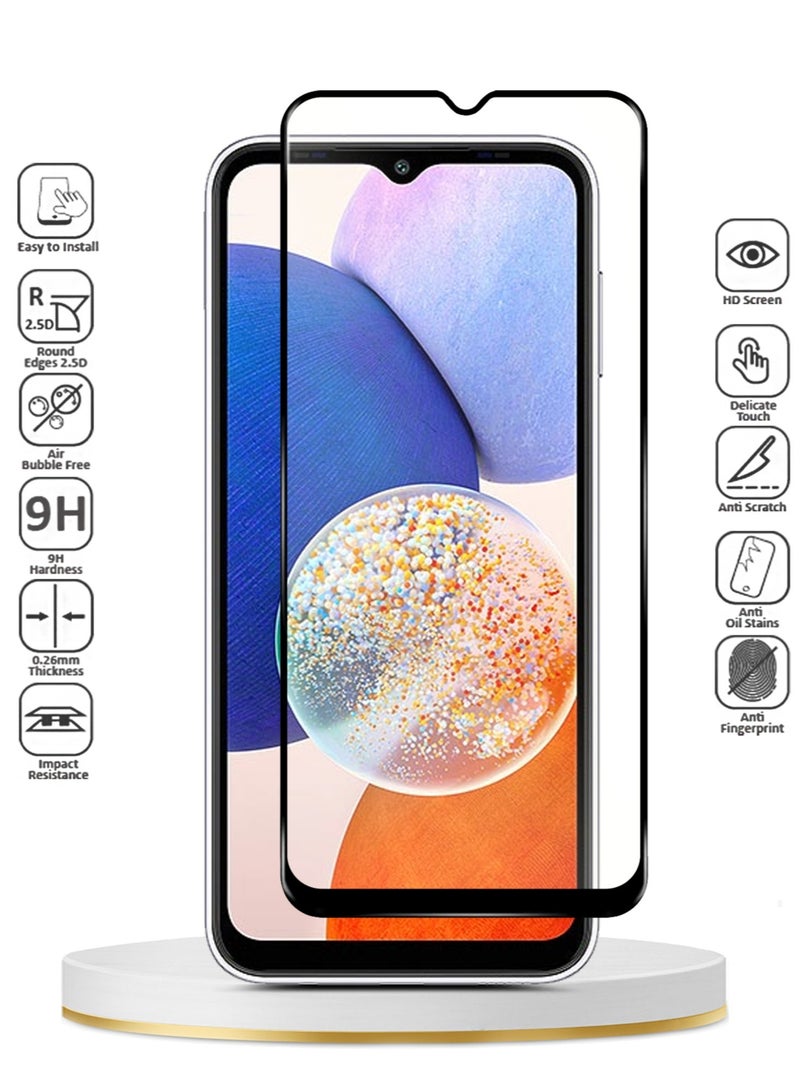 Wtech Samsung Galaxy A14 5G Premium E2E Full Glue Tempered Glass Edge to Edge Premium 9H Screen Protector (MSGECN) - Clear - Image 2