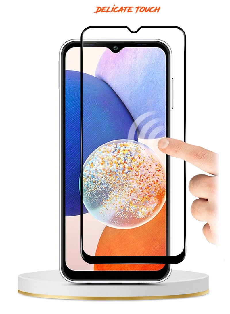 Wtech Samsung Galaxy A14 5G Premium E2E Full Glue Tempered Glass Edge to Edge Premium 9H Screen Protector (MSGECN) - Clear - Image 3