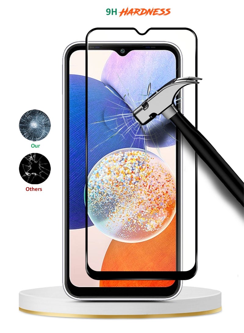 Wtech Samsung Galaxy A14 5G Premium E2E Full Glue Tempered Glass Edge to Edge Premium 9H Screen Protector (MSGECN) - Clear - Image 4