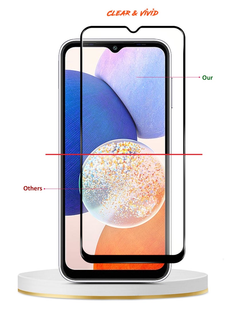 Wtech Samsung Galaxy A14 5G Premium E2E Full Glue Tempered Glass Edge to Edge Premium 9H Screen Protector (MSGECN) - Clear - Image 5