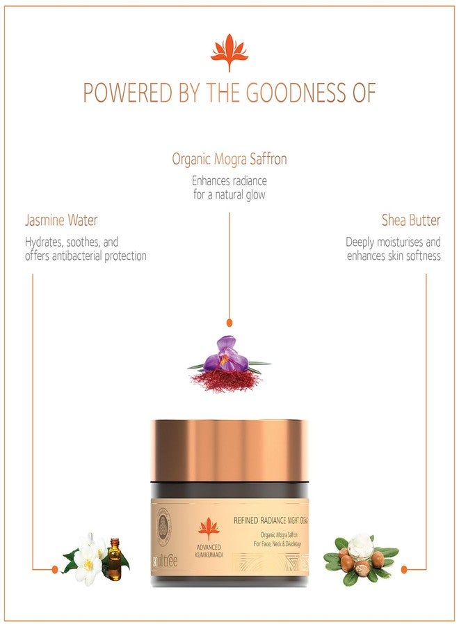 سول تري كريم سول تري المتطور لإشراقة الكومكومادي الليلي | إصلاح وتوهج ليلي | زعفران موغرا عضوي 100% | لجميع أنواع البشرة | تغذية عميقة - 50 غرام - Image 2