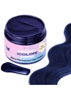 INH INH Semi Permanent Hair Color  Color Depositing Conditioner  Dark Blue Hair Dye  No Bleach No Peroxide Temporary Royal Sapphire Tint for Women Men  Vegan Sulfate  Ammonia Free Ready to Use 6oz 