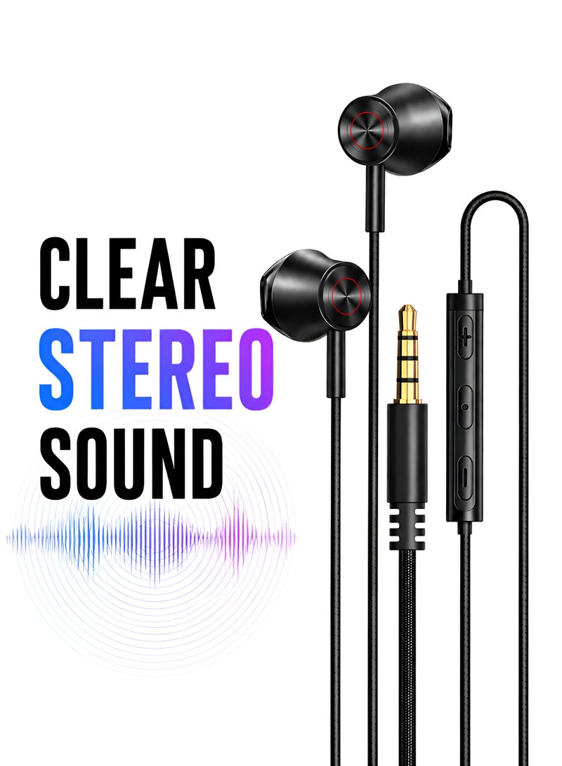 Mcdodo 3.5mm Wired Earphones Flat Ear Headphones with Mic – Stereo Audio for Android Phone, Laptop, Tablet – Black (HP-4060) - Image 1