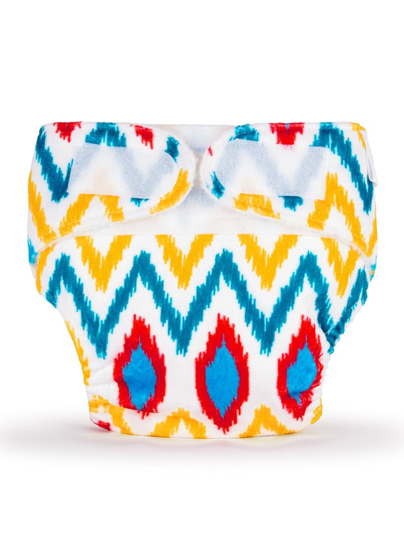 SuperBottoms NewBorn UNO Cloth Diaper | AIO Cloth diapers for babies | Cloth Diaper for Newborn Babies 0 to 6 months | Pack of 1 Cloth diaper with 1 insert (Ikat Chevron) - Image 2