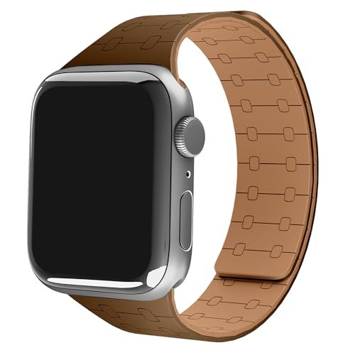DailyObjects Mag Grip Loop Watch Strap Compatible with Apple Watch Series 9/8/7 (45mm) | Series SE2/6/SE/5/4 (44mm) | Series10 46mm | Ultra/Ultra 2 Brown -Watch Not Included - Image 1