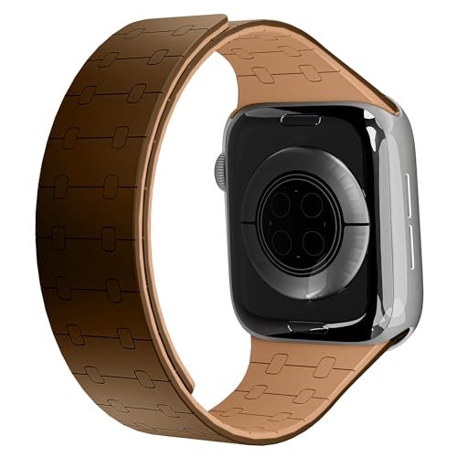 DailyObjects Mag Grip Loop Watch Strap Compatible with Apple Watch Series 9/8/7 (45mm) | Series SE2/6/SE/5/4 (44mm) | Series10 46mm | Ultra/Ultra 2 Brown -Watch Not Included - Image 3