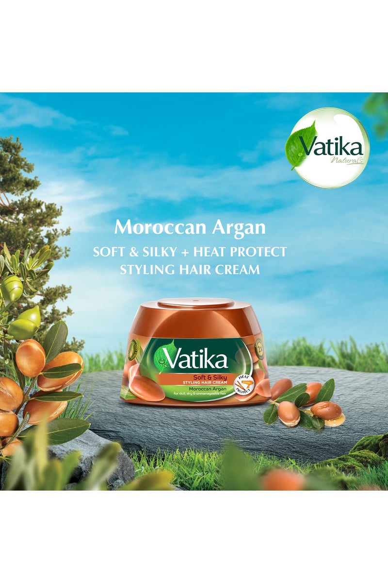 Vatika Naturals Soft And Silky Styling Hair Cream With Moroccan  Pack of 2 2x140ml - Image 2