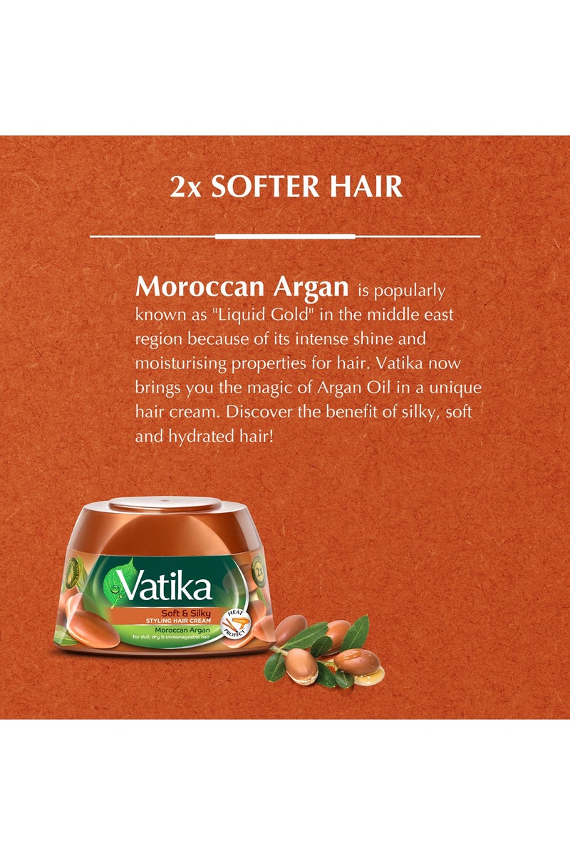 Vatika Naturals Soft And Silky Styling Hair Cream With Moroccan  Pack of 2 2x140ml - Image 3