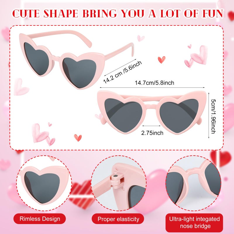 Youyole 36 Pcs Valentines Heart Headbands Bulk and Heart Sunglasses for Women Valentine Galentines Day Party Favor Decor(Red, Rose Red, Pink,Framed) - Image 3
