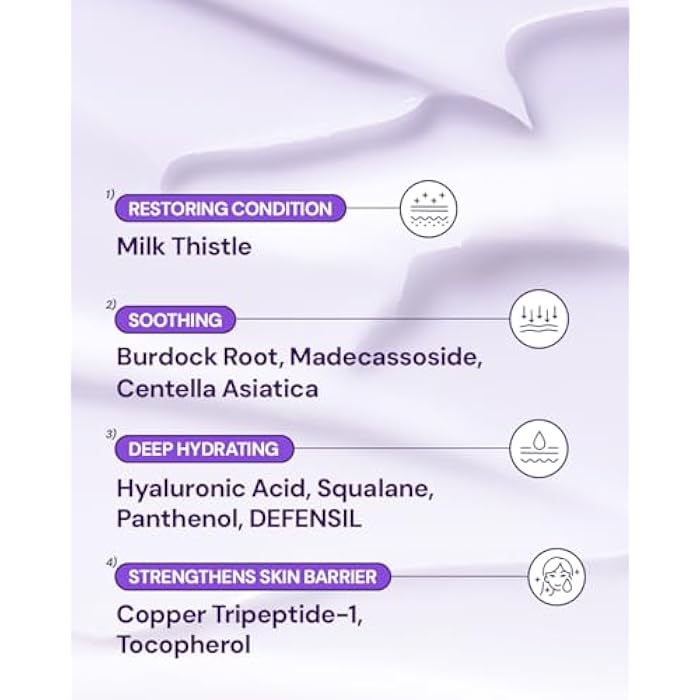 BANOBAGI Milk Thistle Repair Cream - Skin Barrier Repair Face Cream with Hyaluronic Acid & Panthenol | Non-Comedogenic Face Moisturizer for Sensitive Skin | Korean Skin Care | Fragrance Free | 1.69oz - Image 4