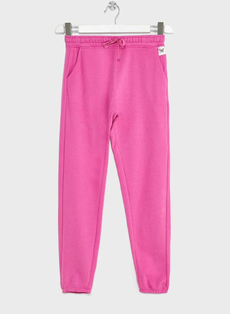 Ripples Girls Basic Logo Printed Zipper Hoodie And Jogger Set