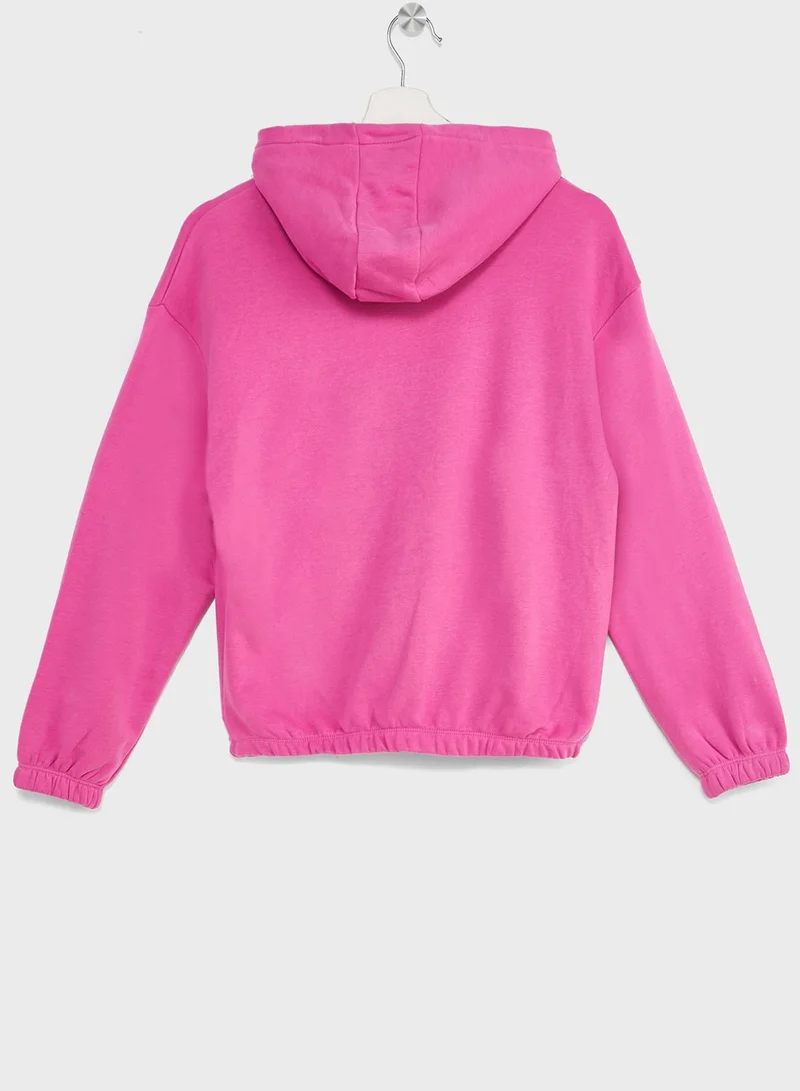 Ripples Girls Basic Logo Printed Zipper Hoodie And Jogger Set
