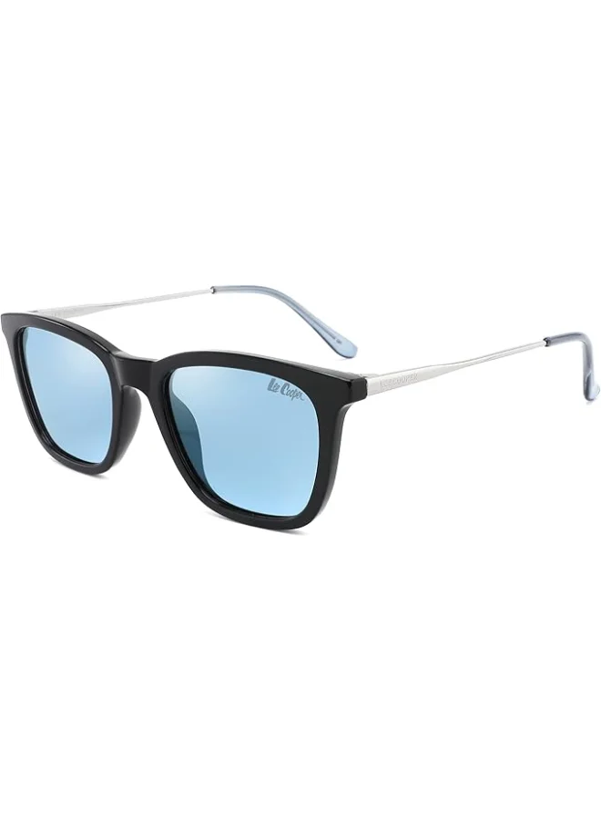 Lee Cooper Polarized Sunglasses BLACK Frame Blue Mirror Lens 52mm  - LC1003C02