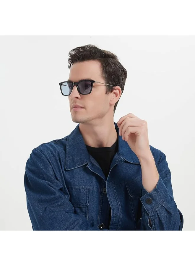 Lee Cooper Men's Polarized Sunglasses BLACK Frame Blue Mirror Lens 52mm  - LC1003C02