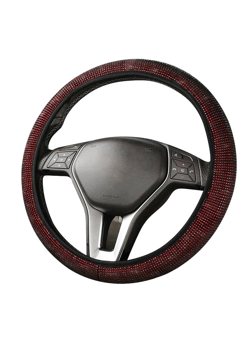 Agc Elastic Steering Wheel Cover DIY Steering Cover Adjustable Car Steering Cover Stretch Red - Image 4