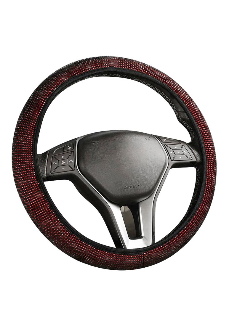 Agc Elastic Steering Wheel Cover DIY Steering Cover Adjustable Car Steering Cover Stretch Red - Image 3