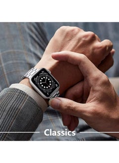 Lerobo Compatible for Apple Watch Band 38mm 41mm 40mm 44mm 42mm 45mm 49mm,Stainless Steel Metal Band for Apple with 2 Pack Protective Case for Series 9/8/7/6/5/4/3/2/1/SE/SE2/Ultra/Ultra2 Men Women  - Image 5