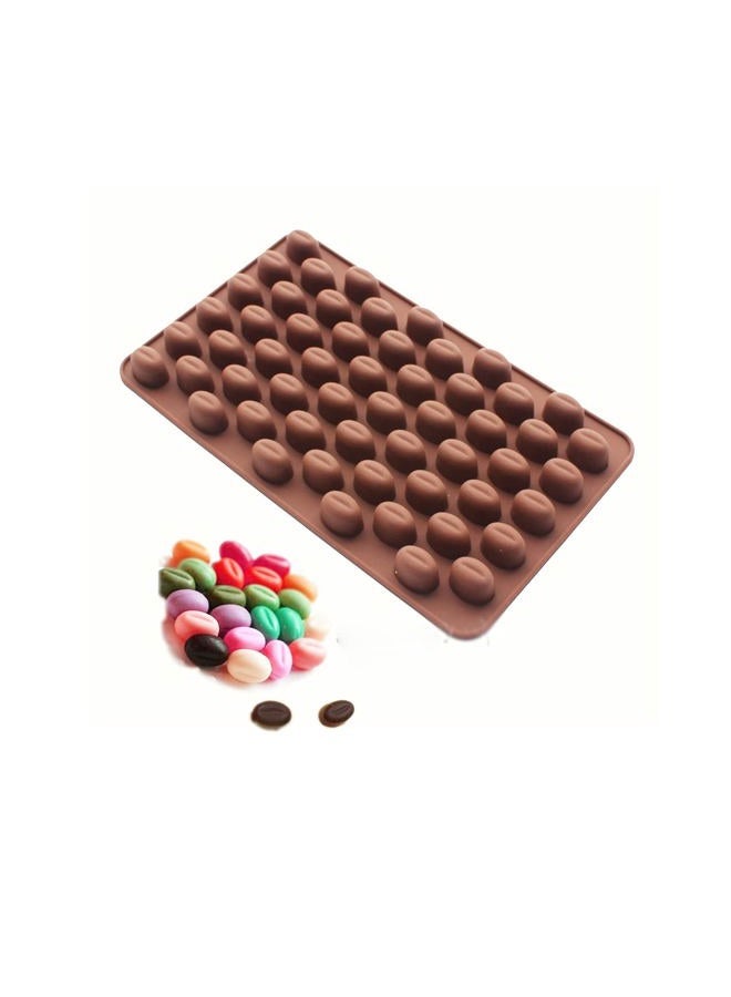 X-Haibei Coffee Beans Chocolate Candy Ice Cube Cake Decoration Silicone Bakeware Mould Dia. 0.6inch - Image 1