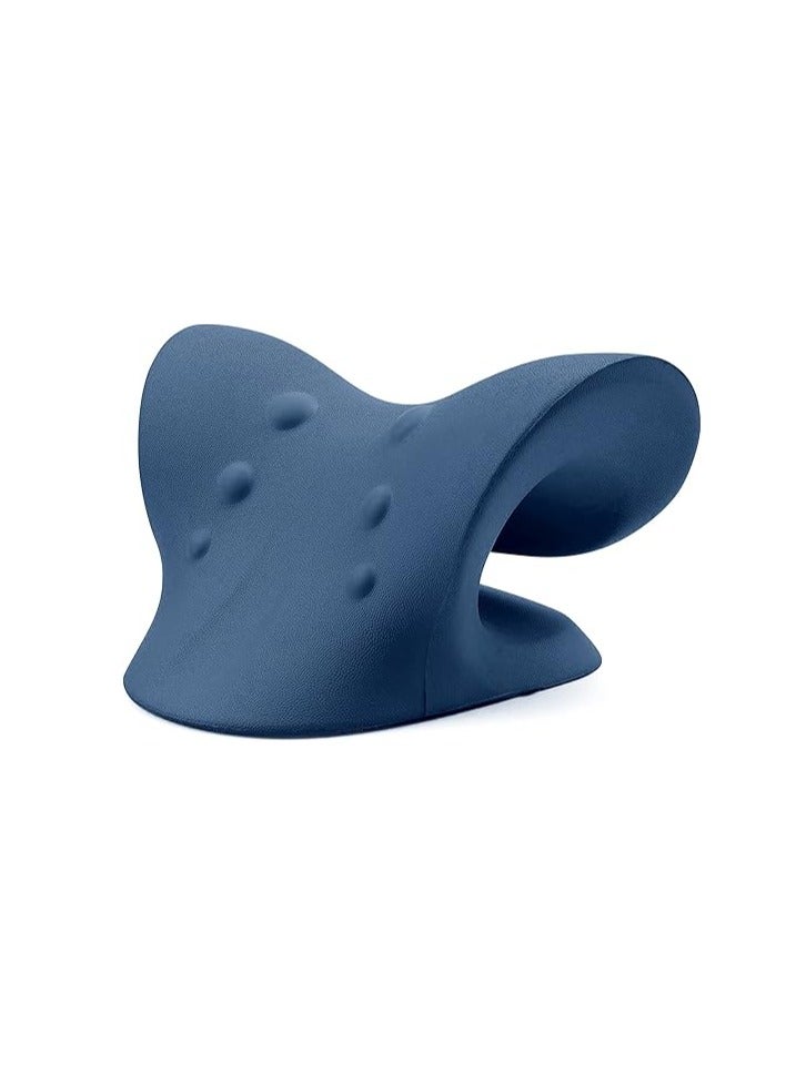 RESTCLOUD Neck and Shoulder Relaxer, Cervical Traction Device for TMJ Pain Relief and Cervical Spine Alignment, Chiropractic Pillow, Neck Stretcher (Dark Blue) - Image 2