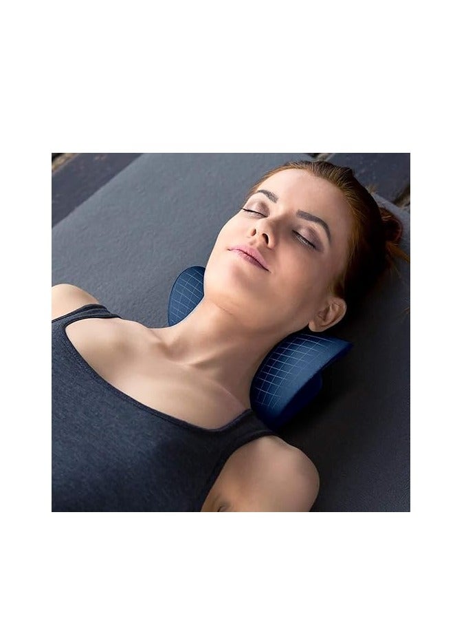 RESTCLOUD Neck and Shoulder Relaxer, Cervical Traction Device for TMJ Pain Relief and Cervical Spine Alignment, Chiropractic Pillow, Neck Stretcher (Dark Blue) - Image 3