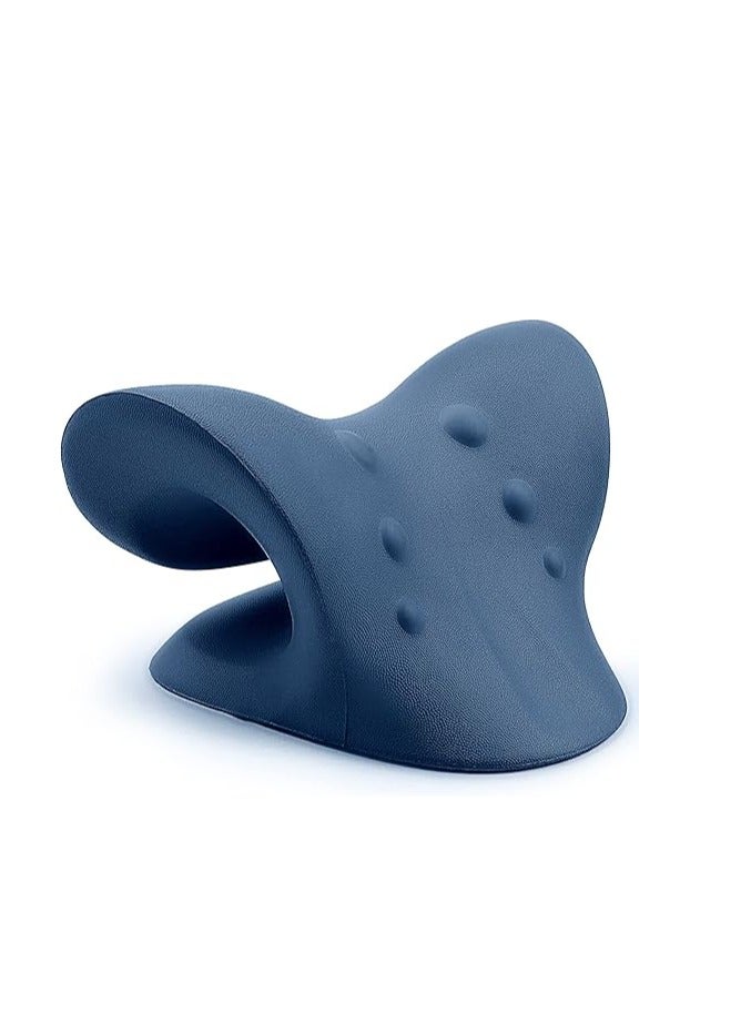 RESTCLOUD Neck and Shoulder Relaxer, Cervical Traction Device for TMJ Pain Relief and Cervical Spine Alignment, Chiropractic Pillow, Neck Stretcher (Dark Blue) - Image 5