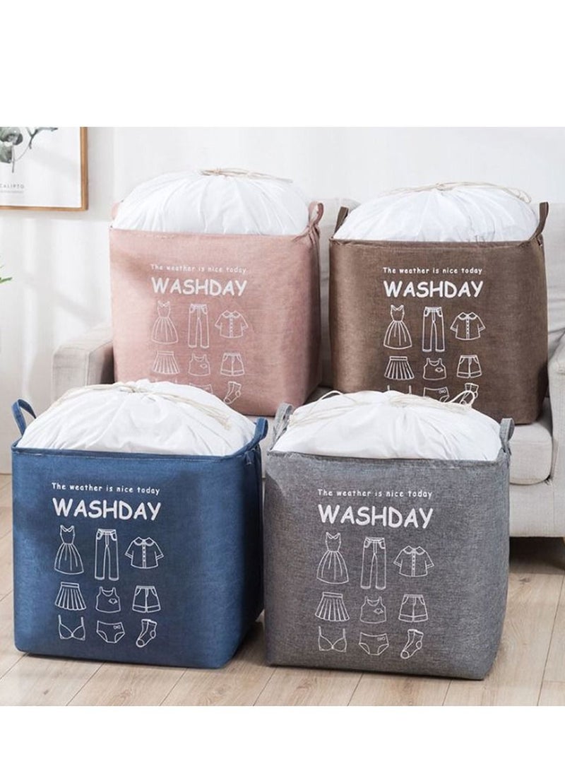 Deo King Foldable Waterproof Drawstring Clothes Storage Basket 10L - Image 5