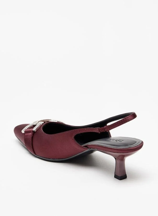 سيليست صنادل نسائية بكعب رفيع مزينة بحزام خلفي