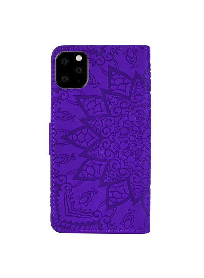 زبون جراب لهاتف iPhone 11 Pro Max بتصميم جلد العجل مزدوج الطي مع محفظة وحامل وفتحات للبطاقات - Image 3